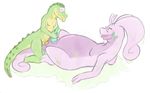  anthro crocodile duo erection eyes_closed goodra handjob introductioninduction magra male male/male nintendo open_mouth penis pok&eacute;mon reptile scalie simple_background smile tapering_penis tongue tongue_out video_games white_background 