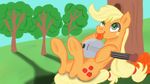  apple applejack_(mlp) banjo equine food friendship_is_magic fruit horse jbond mammal musical_instrument my_little_pony outside pony 