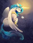  2016 beverage bush crown cup cutie_mark equine eyes_closed feathered_wings feathers female feral food friendship_is_magic fur hair hi_res horn jewelry mammal mist multicolored_hair my_little_pony necklace outside plant princess_celestia_(mlp) sky smile solo spread_wings tea tree viwrastupr white_feathers white_fur winged_unicorn wings 