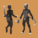  anthro balls black_sclera buibuiboota butt cat digitigrade feline fur grey_fur hair hi_res humanoid_penis male mammal model_sheet multicolored_fur nude orange_background penis simple_background solo spooky_(101hollowman) striped_fur stripes two_tone_fur uncut white_fur white_hair 