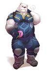  bear clothed clothing doughnut embarrassed food fully_clothed hi_res istani male mammal overweight polar_bear police uniform 