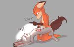  abdominal_bulge anthro camera camera_phone canine cum cum_in_uterus cum_inside disney duo female flat_chested fox fur internal judy_hopps kamperkiller_(artist) kneeling knot knotting lagomorph male mammal nick_wilde penis phone pussy_juice rabbit sex uterus zootopia 