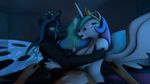  3d_(artwork) anthro anthrofied bedroom bedroom_eyes breasts cgi cum cum_on_chest cumshot dark digital_media_(artwork) domination double_titfuck equine female female_domination first_person_view fox_whisper85 friendship_is_magic group group_sex half-closed_eyes hand_on_breast happy hi_res horse human human_on_anthro interspecies male male/female mammal my_little_pony nipples open_mouth orgasm penis princess_celestia_(mlp) queen_chrysalis_(mlp) seductive sex source_filmmaker threesome titfuck wings 