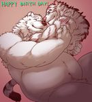  bear birthday cuddling duo eyewear feline fur glasses istani male mammal nude overweight polar_bear tiger white_fur 
