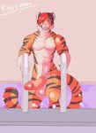  erection feline hi_res looking_at_viewer male mammal ritsukaxan solo swimming_pool tiger tongue tongue_out wet 