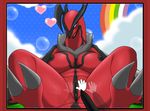  anthro avian big_breasts black_nipples blush breasts female legendary_pok&eacute;mon navel nintendo nipples nnecgrau pok&eacute;mon pok&eacute;mon_amie pussy sitting solo solo_focus spread_legs spreading stylus video_games yveltal 