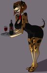 alcohol anthro beverage big_breasts bottle breasts canine fangs female food ghostli hi_res looking_at_viewer mammal simple_background smile solo teeth wine 