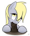  2016 amber_eyes blonde_hair derpy_hooves_(mlp) equine fellatio female feral friendship_is_magic fur grey_fur hair hi_res looking_at_viewer mammal my_little_pony neighday oral pegasus penis saliva sex simple_background solo white_background wings 