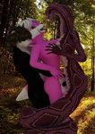  3d_(artwork) anal angry_cat anthro balls big_breasts black_fur black_penis breast_grab breasts brown_hair cgi cobra coiling dickgirl digital_media_(artwork) female forest from_behind_position fur group group_sex hair hand_on_breast hi_res humanoid_penis intersex lamia male naga penetration penis pink_fur reptile scalie sex snake standing threesome tongue tongue_out tree vaginal white_hair yuni_hermit 