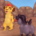  2016 animal_genitalia animal_penis anus balls big_balls cub digital_media_(artwork) disney duo feline female feral hi_res hyena jasiri_(tlg) kion lion male mammal open_mouth penis sheath teeth the_lion_guard the_lion_king young zekromlover 