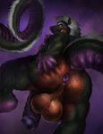  2016 5_fingers anus balls big_balls big_butt black_fur butt butt_grab chumbasket claws erection eyebrows fangs fur grin gtskunkrat_(character) hair hairy half-erect hand_on_butt hi_res huge_balls huge_penis humanoid_penis hybrid looking_at_viewer looking_back male mammal nipple_piercing nipples nude overweight penis perineum piercing presenting presenting_hindquarters rat rear_view rodent skunk solo teeth thick_thighs vein white_hair 