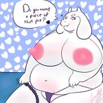  absurd_res big_breasts big_nipples boss_monster breasts caprine fat_pussy female goat hi_res mammal morbidly_obese mother nipples overweight parent pussy toriel undertale unknown_artist video_games 