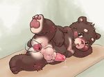  anal anal_penetration anthro anus balls barefoot bear blush butt chest_tuft cub cum disembodied_penis duo erection fur hair lilinfeng lying male male/male mammal nude on_side penetration penis precum raised_leg simple_background slightly_chubby spread_legs spreading tuft young 