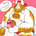  absurd_res asgore_dreemurr balls beard bow_tie caprine erection facial_hair father fur goat hi_res male mammal overweight parent penis slightly_chubby solo thick_penis undertale video_games 