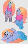  2016 absurd_res anthro avante92 black_eyes blush breasts butt cartoon_network cat clothing feline female hi_res looking_at_viewer mammal nicole_watterson off_shoulder panties solo the_amazing_world_of_gumball underwear 