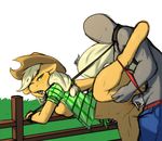 2014 anthro anthrofied applejack_(mlp) avante92 bdsm blonde_hair blush bondage bound breasts clothing cloud collar cowboy_hat cum cutie_mark duo earth_pony equine erection faceless_male female fence friendship_is_magic fur green_eyes hair hat hi_res horse human humanoid_penis leash male male/female mammal my_little_pony open_mouth orange_fur outside panties panties_down penetration penis pony pussy pussy_juice sex sky sweat tongue underwear vaginal vaginal_penetration ych 