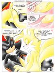  2_tails anthro backsack balls butt canine comic cum cum_inside cum_on_face duo english_text fakerface fox male male/male mammal miles_prower multi_tail sex shadow_the_hedgehog sonic_(series) speech_bubble text 