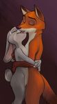  anthro canine couple disney duo embracing eyes_closed female flat_chested fox interspecies judy_hopps kissing lagomorph maegsker male male/female mammal nick_wilde nude predator/prey_relations rabbit standing tongue zootopia 