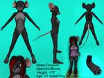  cleasach cleasach_mcmouse clothing collar ear_piercing female mammal model_sheet mouse nude piercing pussy rodent second_life solo 