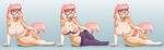  2016 anthro areola balls big_breasts bra breasts bubble_gum bulge canine clothing colored_nails cum cum_on_breasts daxzor dickgirl dog eyewear glasses hair hi_res intersex legwear lingerie long_hair looking_at_viewer mammal nipples penis pink_hair purple_eyes slightly_chubby solo thigh_highs underwear 