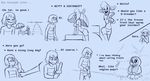  &lt;3 bulge clothing comic_(under(her)tail) crossover dessert dialogue digital_media_(artwork) english_text female food hoodie human ice_cream male mammal nicecream_man one_eye_closed phallic_shaped protagonist_(undertale) sans_(undertale) skirt smile snow text thewill tree umbrella undertale vendor video_games wink 