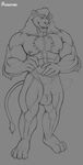  abs anatomy anthro balls barazoku biceps big_muscles claws diegoscott fangs feline fur hair hi_res hungrypaws line_art lion mammal mane muscular nipple_piercing nipples nude paws pecs penis piercing smile standing tall teeth toe_claws training unfinished 
