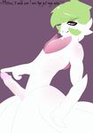  anthro cum erection featherystorm gardevoir green_hair hair hi_res humanoid_penis male mega_evolution mega_gardevoir nintendo penis pink_eyes pok&eacute;mon smile tongue video_games 