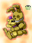  animatronic bear five_nights_at_freddy&#039;s five_nights_at_freddy&#039;s_4 fredbear_(fnaf) glowing glowing_eyes lagomorph machine mammal plushtrap_(fnaf) rabbit robot video_games プロト6号 