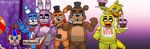  animatronic anthro avian balloon_boy_(fnaf) bird blue_eyes bonnie_(fnaf) bow chica_(fnaf) cupcake_(fnaf) female five_nights_at_freddy&#039;s five_nights_at_freddy&#039;s_2 freddy_(fnaf) green_eyes group hat lagomorph machine male mammal rabbit robot toy_bonnie_(fnaf) toy_chica_(fnaf) toy_freddy_(fnaf) unknown_artist video_games 