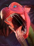  2015 3d_(artwork) ashtalon blue_eyes cgi close-up digital_media_(artwork) dragon drooling feral gaping_mouth hi_res horn lizard male model_sheet mouth_shot open_mouth red_scales reptile salireths saliva scales scalie sharp_teeth solo teeth text tongue tongue_out wings yellow_scales 