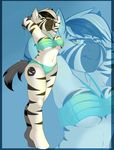  2014 anthro areola arnachy bikini breasts clothing cutie_mark equine fan_character female hi_res mammal my_little_pony nipples pyrite_(oc) solo stripes swimsuit yellow_eyes zebra 