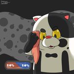  2015 abstract_background absurd_res black_and_white_fur black_fur cat feline fur hi_res judd male mammal nintendo reaction_image spikyjuggernut splatoon sweat video_games watermark white_fur yellow_eyes 