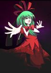  closed_eyes front_ponytail kagiyama_hina meneru open_mouth outstretched_arms solo spread_arms touhou 