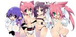  animal_ears aqua_eyes ass bare_shoulders bell bell_collar bikini blue_eyes breasts brown_eyes brown_hair butt_crack cat_ears collar deathlock-san fang flat_chest from_behind gloves green_eyes hand_on_hip henrietta_(zankuro) ishtar-san jingle_bell large_breasts long_hair looking_at_viewer looking_back maebari multiple_girls navel one_eye_closed open_mouth original pasties paw_gloves paws petite plump pointy_ears red_eyes short_hair sideboob simple_background skull smile sweat swimsuit thighs twintails white_background zankuro zipper 
