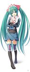  alicia_melchiott alicia_melchiott_(cosplay) aqua_eyes aqua_hair athrun1120 bad_id bad_pixiv_id cosplay hans_(senjou_no_valkyria) hatsune_miku highres long_hair military military_uniform project_diva project_diva_(series) senjou_no_valkyria solo thighhighs twintails uniform very_long_hair vocaloid 