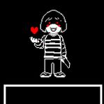  &lt;3 animated chara_(undertale) clothing fatz_geronimo knife not_furry red_eyes simple_background smile striped_shirt undertale video_games 