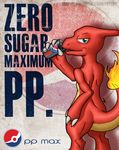  2016 beverage blue_eyes browniecomicwriter charmeleon fire food green_eyes hi_res looking_at_viewer male nintendo nude pepsi pok&eacute;mon raised_tail red_body red_scales red_skin scales scalie smirk solo video_games yellow_scales yellow_skin 