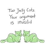  1:1 2016 cat cute duo english_text eyes_closed feline goo green_body hannia_(artist) happy mammal monster simple_background smile text what whiskers white_background 