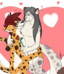  arsimael_inshan cheetah couple cuddling duo feline female hi_res leopard littlemonsterz_(artist) male male/female mammal married savenya_inshan_(character) smile snow_leopard 