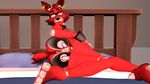  2016 3d_(artwork) animatronic anthro anus areola bed breasts canine cgi crossgender digital_media_(artwork) female five_nights_at_freddy&#039;s fox foxy_(fnaf) machine mammal nude omegafoxfox pussy robot solo video_games 