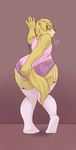  anthro big_butt butt canine clothed clothing crossdressing eyewear garter girly glasses hi_res lavenderpandy lawrence_mecklenburg looking_at_viewer looking_back male mammal open_mouth simple_background slightly_chubby solo thick_thighs 