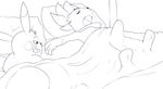  anthro bed digital_drawing_(artwork) digital_media_(artwork) duo erection ero_(character) eroborus eyes_closed grin line_art looking_at_penis lying male male/male mammal monochrome morning_wood naughty_face nintendo on_back on_bed on_front open_mouth penis pikachu pillow pok&eacute;mon rodent sleeping tenting under_covers video_games weavile 