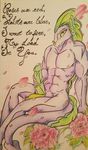  anthro balls big_balls big_penis dragon flower friendship_is_magic holidays male masturbation muscular my_little_pony penile_masturbation penis plant reptile scalie solo spike_(mlp) text valentine&#039;s_day watercolor_(artist) 