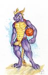  anthro anthrofied athletic balls barefoot basketball clothing clothing_aside digitigrade dragon erection full-length_portrait horn humanoid_penis jockstrap looking_at_viewer male marker_(artwork) naughty_face navel neverwolf partially_retracted_foreskin penis pinup portrait pose scalie shirt_up signature smirk solo spyro spyro_the_dragon standing teenager traditional_media_(artwork) uncut underwear underwear_aside video_games young 