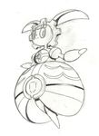  black_and_white eyelashes female hi_res magearna mon311 monochrome nintendo pok&eacute;mon smile solo video_games 