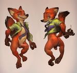  anthro anus backsack balls bottomless butt canine clothed clothing disney erection fox fur humanoid_penis male mammal navel nick_wilde partially_retracted_foreskin penis presenting raised_tail solo tacklebox uncut zootopia 
