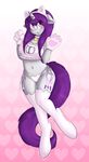  2016 anthro blush breasts cat_lingerie cleavage cleavage_cutout clothed clothing cutie_mark equine fake_ears fan_character female hair hi_res horn legwear looking_at_viewer mammal my_little_pony navel panties purple_hair purple_tail simple_background solo thigh_highs underwear unicorn wickedsilly wickedsilly_(character) 