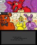  2014 animatronic avian bakukurara bear bird blood bonnie_(fnaf) canine chica_(fnaf) chicken comic female five_nights_at_freddy&#039;s fox foxy_(fnaf) freddy_(fnaf) group lagomorph machine male mammal rabbit robot video_games 