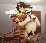  anthro balls baraking duo erection father father_and_son feline hi_res humanoid_penis incest male male/male mammal parent penis pubes son tiger 