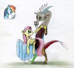  2015 antlers bedding black_hair blanket blue_fur brown_fur claws cutie_mark discord_(mlp) draconequus el-yeguero equine eyes_closed feathered_wings feathers female feral fluttershy_(mlp) friendship_is_magic fur grey_fur group hair horn male mammal multicolored_hair my_little_pony pegasus pink_hair rainbow_dash_(mlp) rainbow_hair simple_background stopwatch whistle white_background wings yellow_feathers yellow_fur 